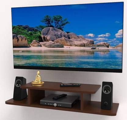 TAKME - Tv Cabinet Wall Shelves, Smart Led Tv Entertainment Unit Set Top Box Stand Wall Mounted Shelf Racks, Engineered Wood, 14 Cm, 38 Cm-image-27