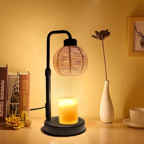 Candle Warmer Lamp - Electric Candle Lamp with Timer, Adjustable Dimmable & Height Wax Warmer Lamp for Melting Heating Small Jar Candles Scented Candle Warmer, Gifts for Home/Bedroom Decor