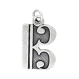Sterling Silver Oxidized Alto Tenor Clef Music Note Charm