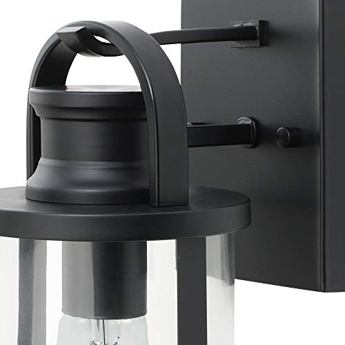 Globe Electric 43532 Newbury 1-Light Outdoor Wall Sconce, Clear Glass Shade, Black Finish #TOP1