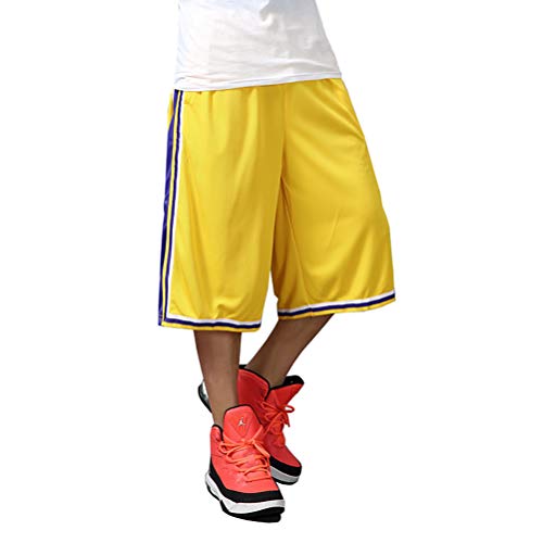 Majisohiroka 袴パンツ メンズ ハーフパンツ ゆったり バギーパンツ バスケットボール バスパン スポーツショーツ ヒップホップ 練習着 大きいサイズ D1991 (2XL)