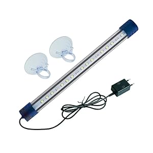 PETS EMPIRE Aquarium LED Submersible Light | Waterproof Fish Tank Lamp with Adjustable Brightness | Led Lamp with 2 Suction Cup for Fish Tank | Small Size Light 17 cm |2 Colour, AC-220-24050Hz / 2.5w