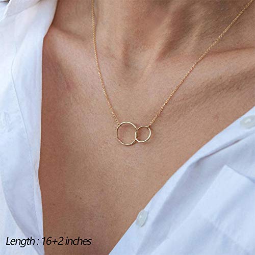 Turandoss Dainty 14K Simple Layered Necklace Choker Necklaces for Women Jewelry - Thumbnail 3
