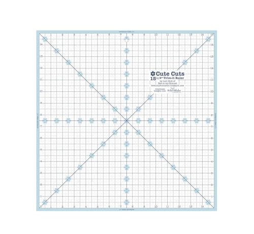 Règle carrée Trim It Lori Holt aqua pour sublimer vos ateliers patchwork à la maison