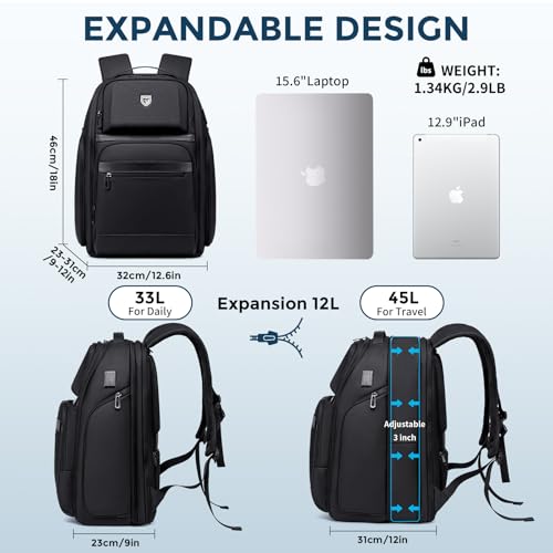 Laptop Backpack 17 Inch Business Backpack for Men, Waterproof Computer Bag for Work Travel College with USB2
