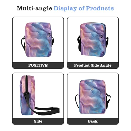 messenger bag for women over the shoulder bags for men Casual Purse Cross Body Adjustable Strap for business business- Pink Teal Purple4