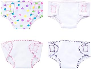 Diealles Shine 4 Pieces Baby Doll Nappies for Dolls, Doll Accessories Set for 14-16 Inch Dolls