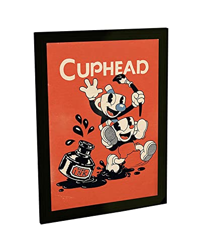 Quadro Decorativo Cuphead Poster c/Moldura Geek