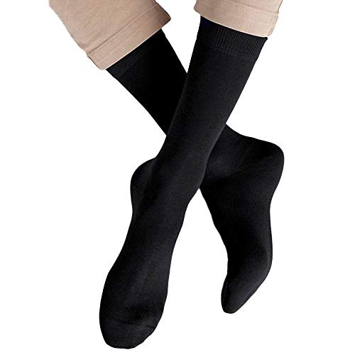 Rebeca Shop Pack Yc68-1 Chaussettes pour homme en coton, couleur unie, noires, taille unique, demi-jambe - Noir - 40-46 Cover