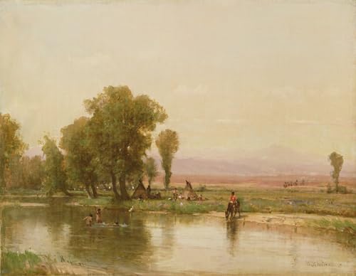 Tableaux en toile Campement sur la rivière Platte 60x90cm