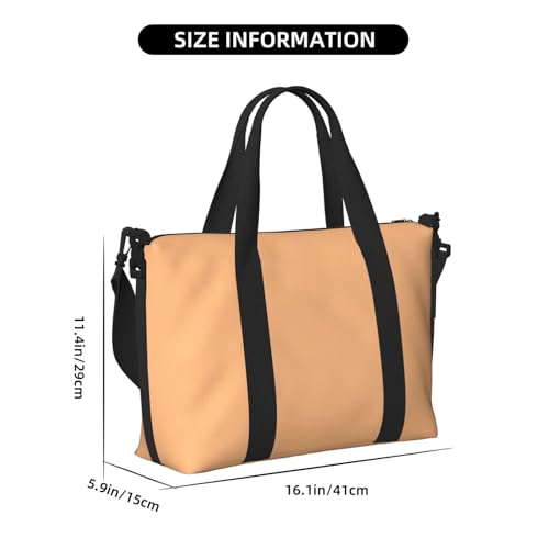 Travel Duffle Bags For Women Men - Light-Orange Print Personal Item Weekender Overnight Gym Carry On Airport Tote Bag With Strap For Yoga, Travel, Business Trips2