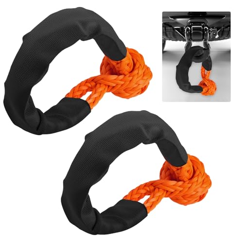 Purthog 1/2×22 Inch Soft Shackles for Recovery,2PCS Soft Shackle Recovery Kit with Breaking Strength of 37500Lbs,Professional Tow Shackles for Towing of Car,SUV,Off-Road Vehicle,ATV,UTV