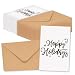 48-Pack Merry Christmas Greeting Cards Bulk Box Set - Happy Holidays Xmas Greeting Cards with Cursive Typographic Design, Envelopes Included, 4 x 6 Inches