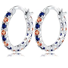 Silver-Orange+Navy Blue CZ