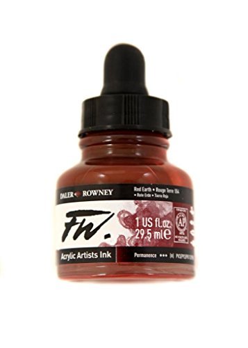 Image of Daler Rowney FW Artists Acrylic Ink 29.5 ML Pot - Red Earth