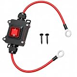 DC 12V-24V Inline Power Switch, IP67 Waterproof 10AWG 25A Inline Toggle Switch, DPST Double-Sided Wiring Switch, Suitable for Connecting Cars, Ships, Trucks, Motorcycles, and All Terrain Vehicles