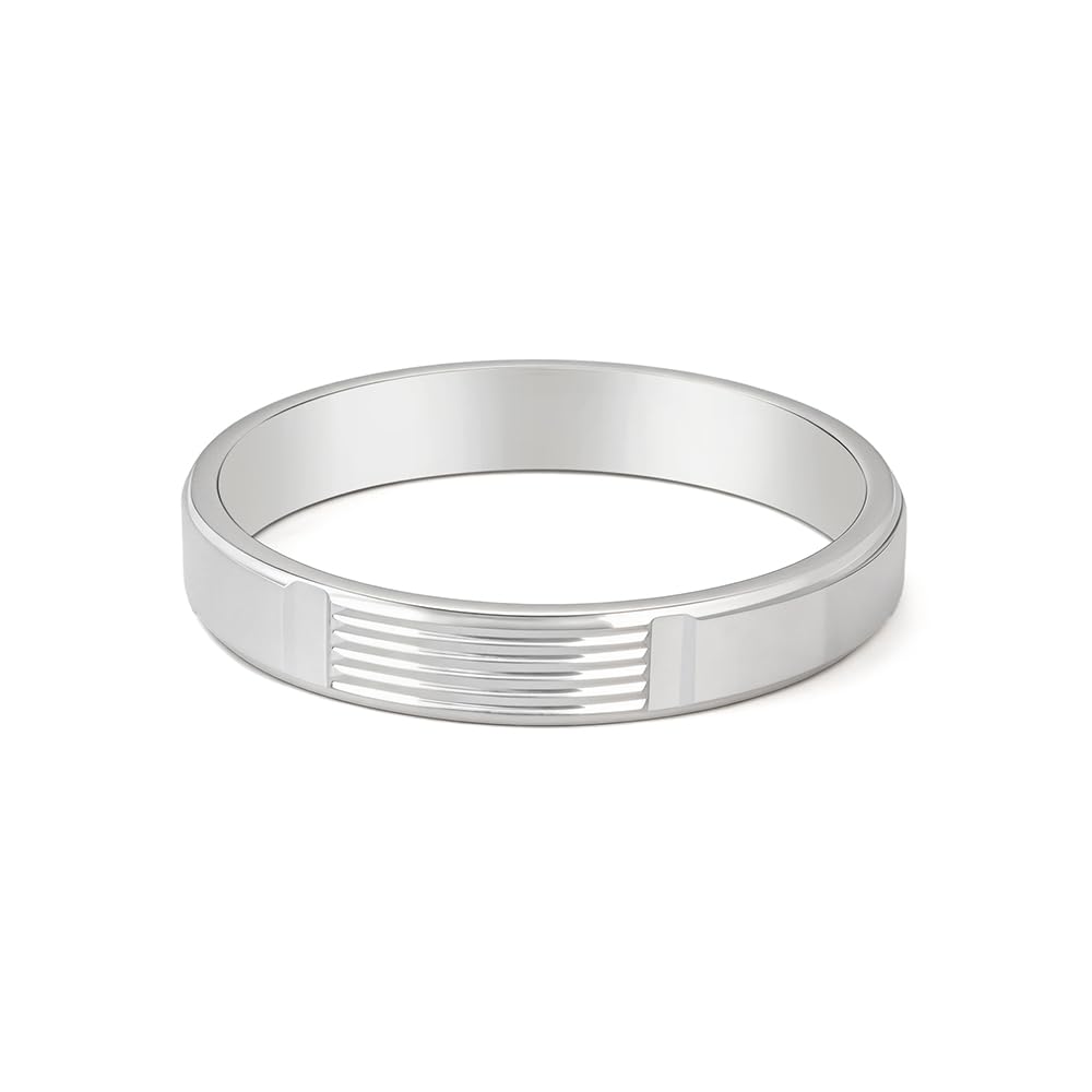 touch925 Pure 925 Silver Linear Ribbed Ring for Men | High Polish Band with Grooved Blocks Design | Gift for Men Birthday & Anniversary | Certificate of Authenticity-picture-33