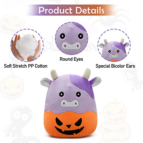 Cute Cow Plushie Pillow, Kawaii Cow Stuffed Animal Plush Toy, Soft Pumpkin Cow Plush Doll Halloween Plush Toy For Kids Birthday (Cow) #TOP2