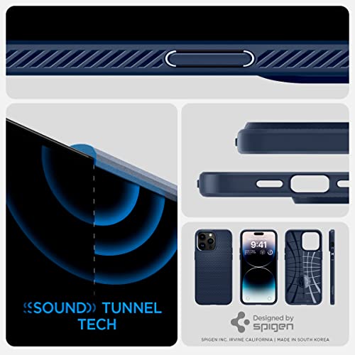 Image of Spigen Liquid Air Designed for iPhone 14 Pro Case (2022) [Military-Grade Protection] - Navy Blue