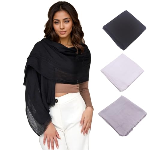 Premium Rayon Cotton Casual Scarves，Oversized Lightweight Shawl, Soft Breathable Fashion Head Wraps for Unisex