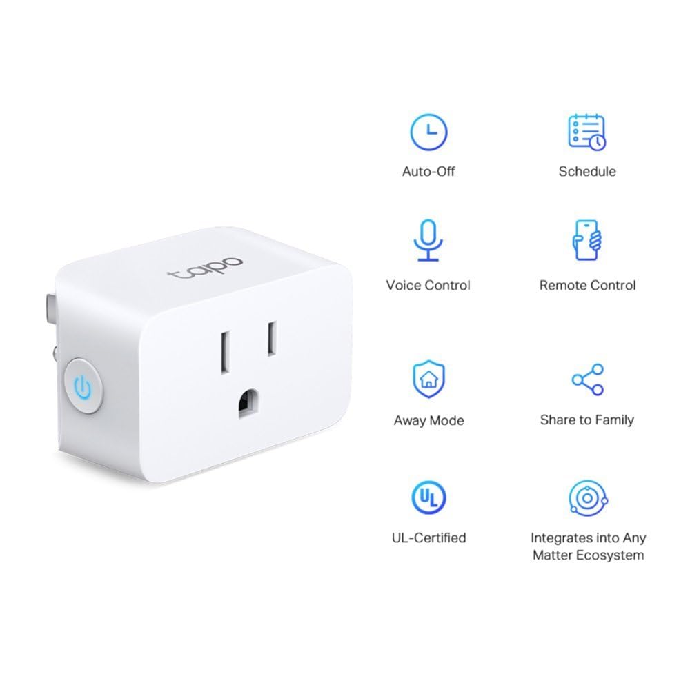 TP-Link Tapo Smart Wi-Fi Plug Mini with Matter 2-Pack White — view 3