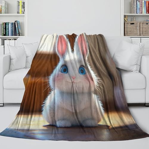 Couverture chaude enfants motif lapin, idée cadeau douce et utile