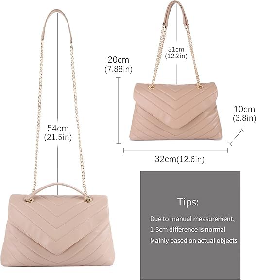 MECOLOR Women’s Fashion Crossbody Bags Lightweight Adjustable Chain Strap Quilted Designer Popular Handbags Shoulder Bag3