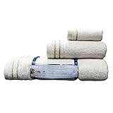 Kimbatex Textil Hogar Tienda Juego de Toallas ATRIVM Eco Sponge – 100% Algodón – 450 g/m² – 3 Piezas (Crudo)