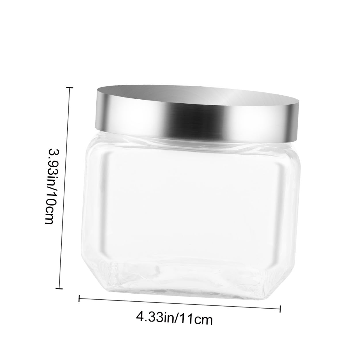 LIFKOME 1pezzi Barattolo di Vetro Coperchio in Acciaio Inox Contenitore per Alimenti Sigillato Barattolo per Cereali e Tè per Conservazione