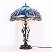 AVIVADIRECT Tiffany Table Lamp Blue Dragonfly Stained Glass Desk Reading Light 16X16X24 Inch Metal Leaf Base for Bedroom Living Room Home Office