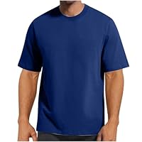 Tee Shirt Homme en Coton Manches Courtes col Round t Shirt Homme Classics Basic Running chemisers Couleur Unie Décontractée Chemise Ample Sports Gym Tee Shirts Simple Hommes