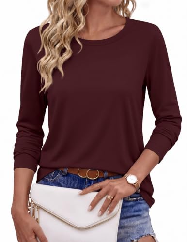 Ekouaer Womens Casual Shirts Long Sleeve Tops Thermal Tshirts Fall Clothes