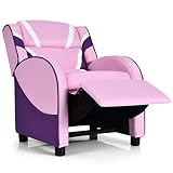 ARLIME Kids Recliner, PU Leather Kid Lounge Chair w/Footrest, Armrest, Headrest & Lumbar Support, Ad