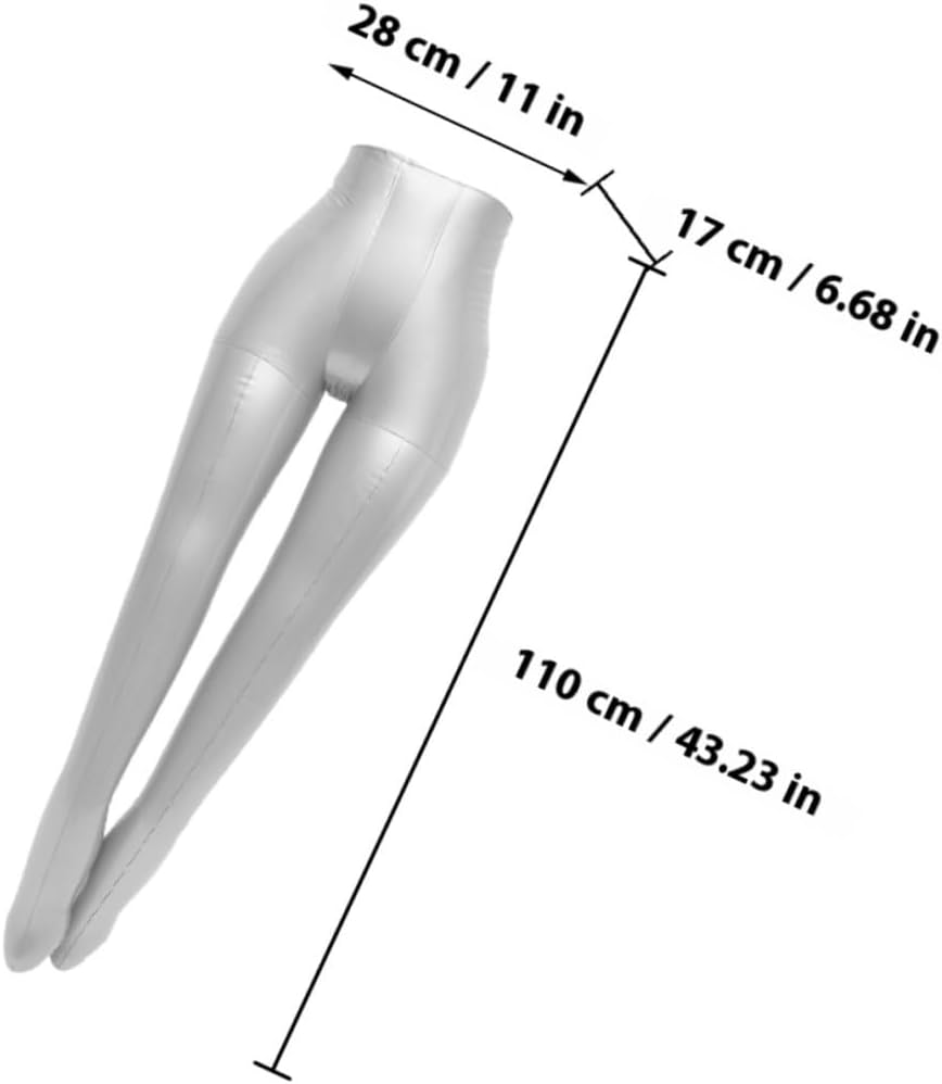 Artibetter Inflatable PVC Mannequin Model Stand for Pants Display Silver Stable Clothing Store Display Form for Seamstresses and Fashion Designers