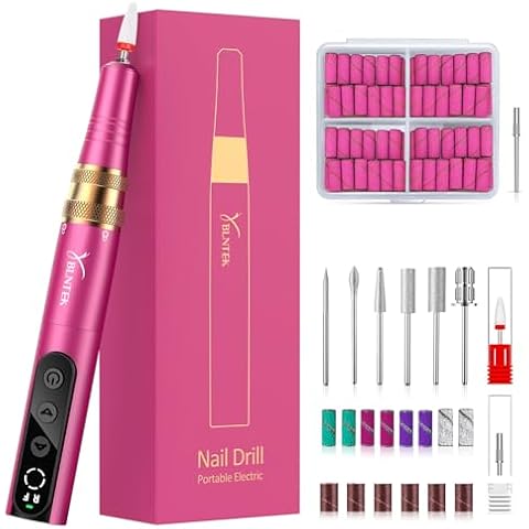 YBLNTEK Electric Nail Drill with 80Pcs #240 Small Sanding Bands Cover