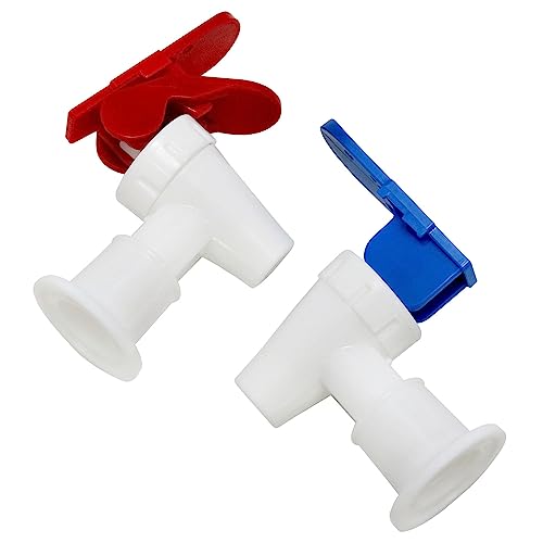Lovelysp Water Cooler Faucets Taps Blue and Red Leak Proof Beverage Lever Pour Valves Dispenser Accessories (Red+Blue)-2PCS