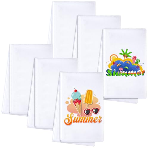 Patelai 6 Pieces Sublimation Dishtowel Absorbent Multi Purpose Kitchen Dish Towels Blank DIY Dishcloth Bathroom Towel for Fall Christmas Kitchen Home Decor 16 x 24 Inch