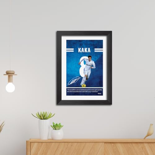 Image of TenorArts Kaka Quotes Poster Frame Real Madrid Laminated Photo Framed Painting with Matt Finish Black Textures (12 inches x 9inches)