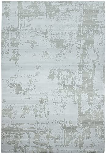Image of Lord of Rugs Rug for Living Room Bedroom Astral Modern Abstract Marbled Quality Silky Soft Rug Medium 120x180 cm (4x6') New Silver