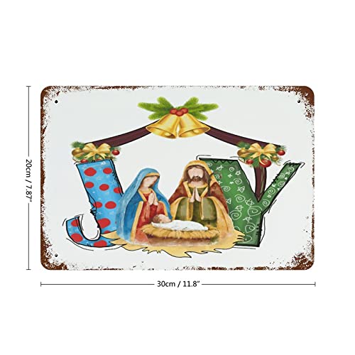 Birth Of Jesus Joy Metal Sign As A Gifts For Kids Tin Plaque Plate Retro Vintage Patio Signs And Decor Outdoor Vintage Wall Decor For Home Farmhouse Wall Decoration 8"X12" #TOP1