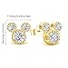 Cute Stud Earrings for Girls Teens Women - Sterling Silver Hypoallergenic Cubic Zirconia Mouse Drop Dangle Earrings Dainty Sweet Red Bow Earrings Studs Post Fashion Jewelry Gifts for Christmas