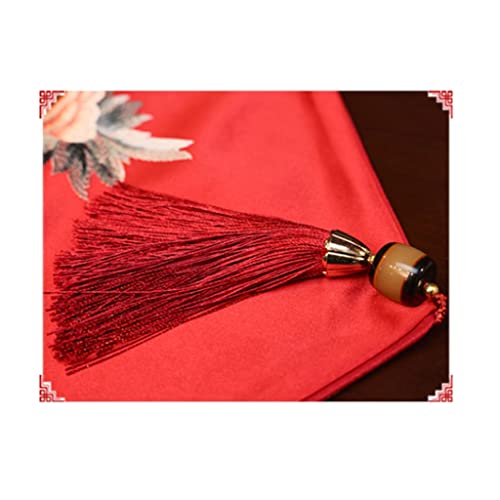 Chinese stijl tafelloper Zen thee tafel lange tv kast schoen kast cover doek retro borduurwerk bed vlag,14x67 inches… - Image 5