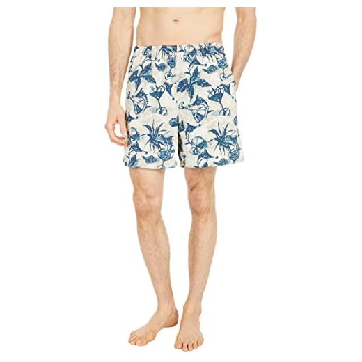 Columbia PFG Men’s Super Backcast Water Shorts, Quick Dry, Sun Protection, Stone Martini Marlin Print, Large