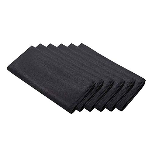 Surmente 17-Inch Polyester Cloth Napkins Linen Dinner Napkins - Set of 12 for Weddings, Banquets, or Restaurants (1-Dozen) (Black)
