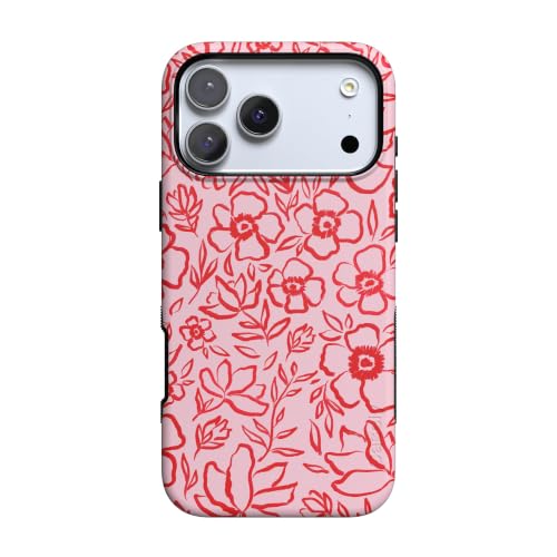 Casely iPhone 17 Pro Case | Blush Garden | Floral Doodle | Bold Protective Design | Compatible with MagSafe