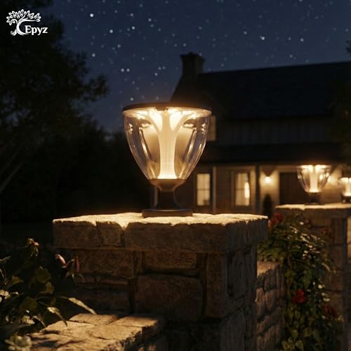 Image of Epyz Solar Gate Pillar Light Outdoor Waterproof Square Shape,2600mah Battery, 3 Type of Lights, Application for Fence, Garden, Wall, Outdoor [ 72LED, Multicolour ]
