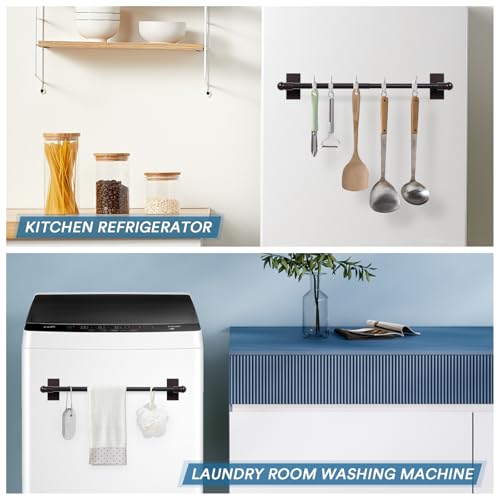 image for H.VERSAILTEX 2 Pack Magnetic Curtain Rods for Metal Doors Top and Bott