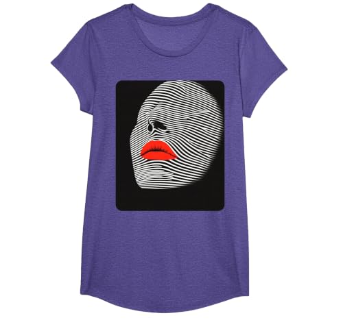 Female Women's Fashion Style Designer T-Shirt, Girls, Purple Heather, Medium