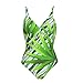ARENA U Back All Over Women's Fashion One Piece Swimsuit - Stylish Women's Bathing Suit for Beach and Pool - Cute, Full Coverage, and Ideal for Women's Athletic Swimwear,Low Cut-Leaf Multi