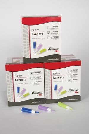 Pro Advantage P929021 Safety Lancet, 21G, Normal Flow, 1.8 mm Depth, Blue (Pack of 200)